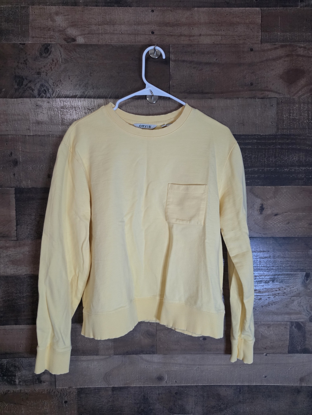 Orvis Pale Yellow Crewneck with Front Pocket